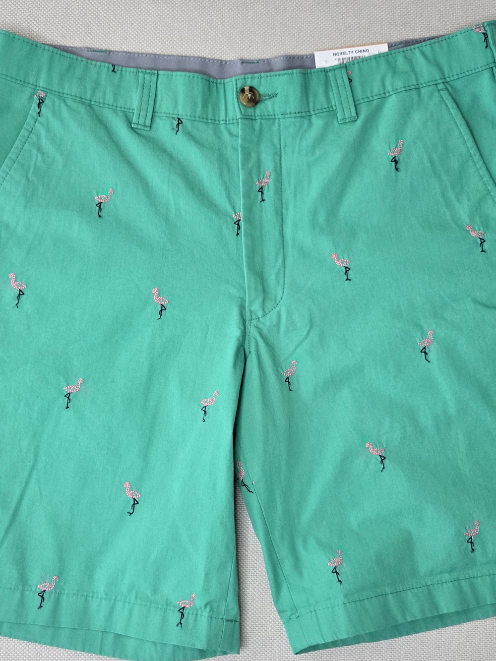 Golf Shorts Green with Pink Flamingos BRAND NEW with TAG Mens Size 33 Club Room
